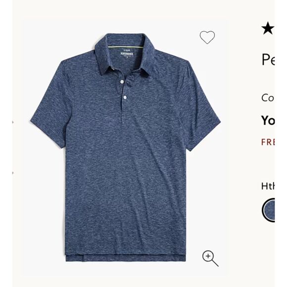 J. Crew Performance polo shirt size M heathered gray/green 20.5" P2P retail $50 - Picture 4 of 7